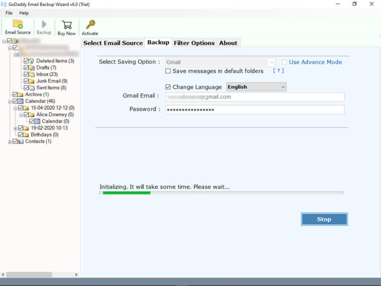 Migrate GoDaddy Office 365 to Gmail with GoDaddy Backuo Tool