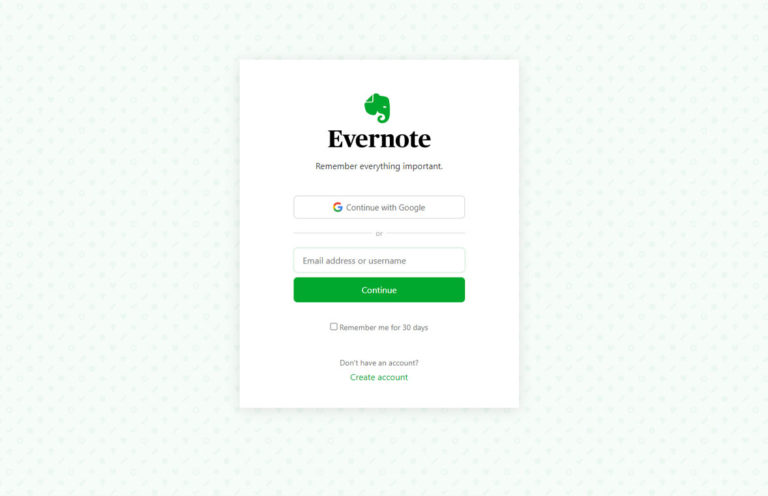 evernote login with google account not working