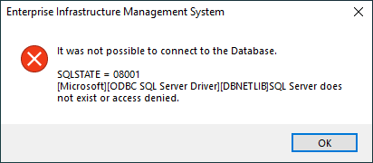 SQL Server does not exist or access denied error