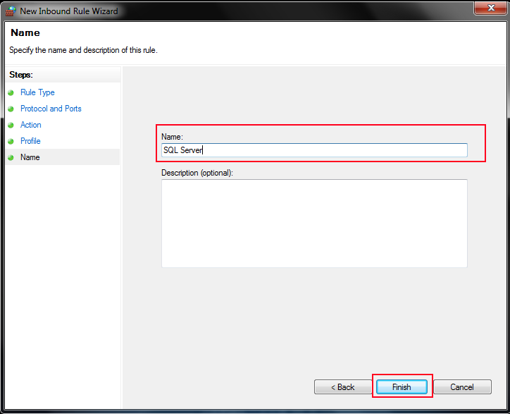 enter name to fix SQL Server does not exist or access denied