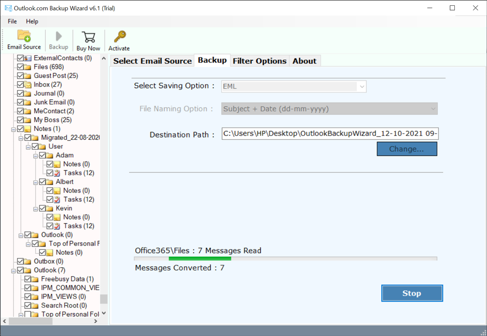 how to export emails from hotmail