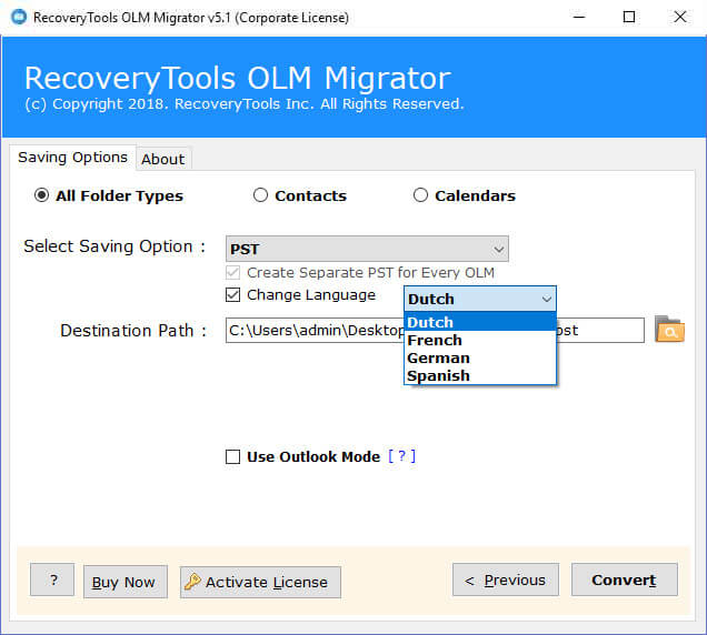 outlook olm to pst